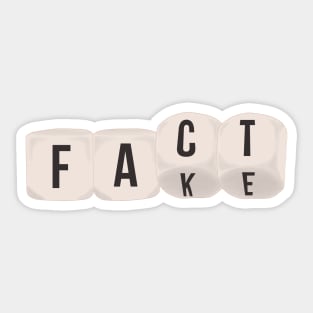 Dice Thrown Fake and Fact Sticker